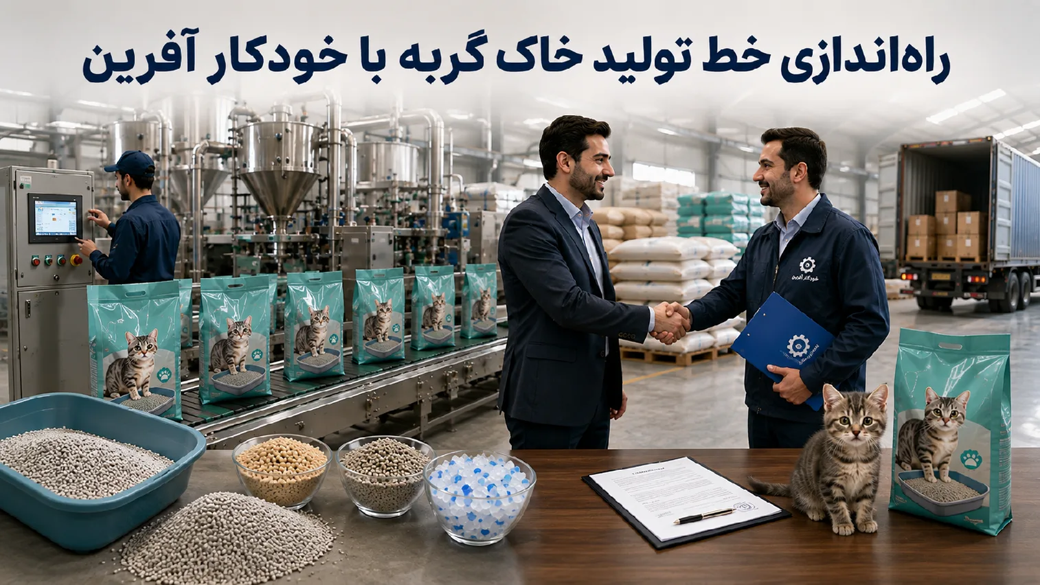 خط تولید خاک گربه خودکار آفرین