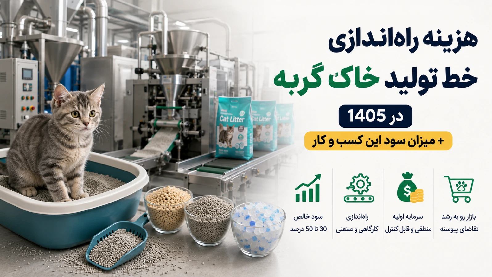 هزینه راهاندازی خط تولید خاک گربه